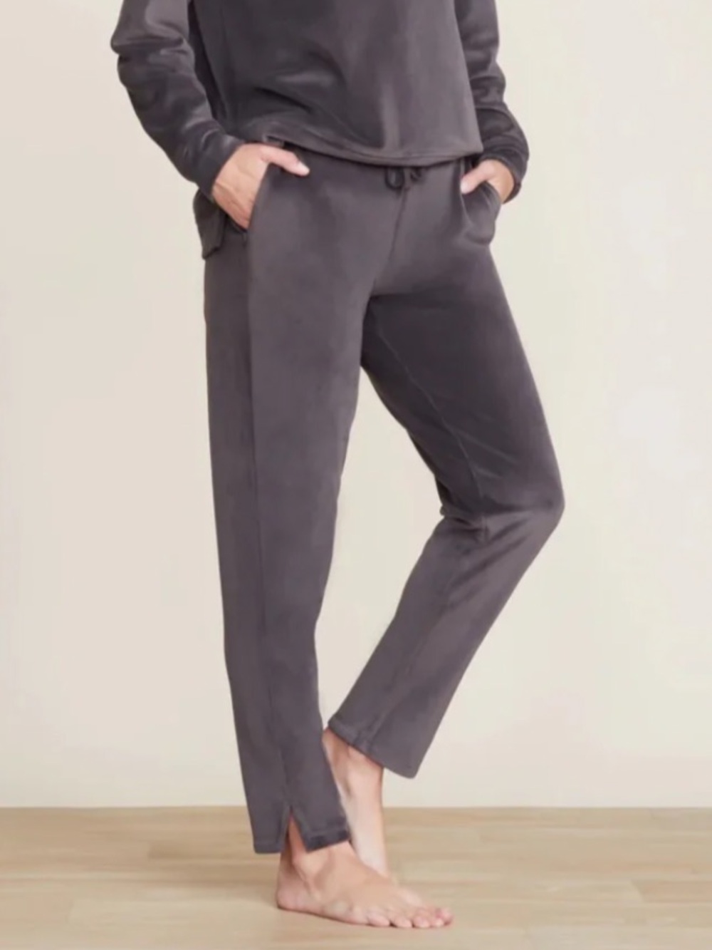 Barefoot Dreams Womens Pants LuxeChic Skinny Pant with Zippers Velvet Large